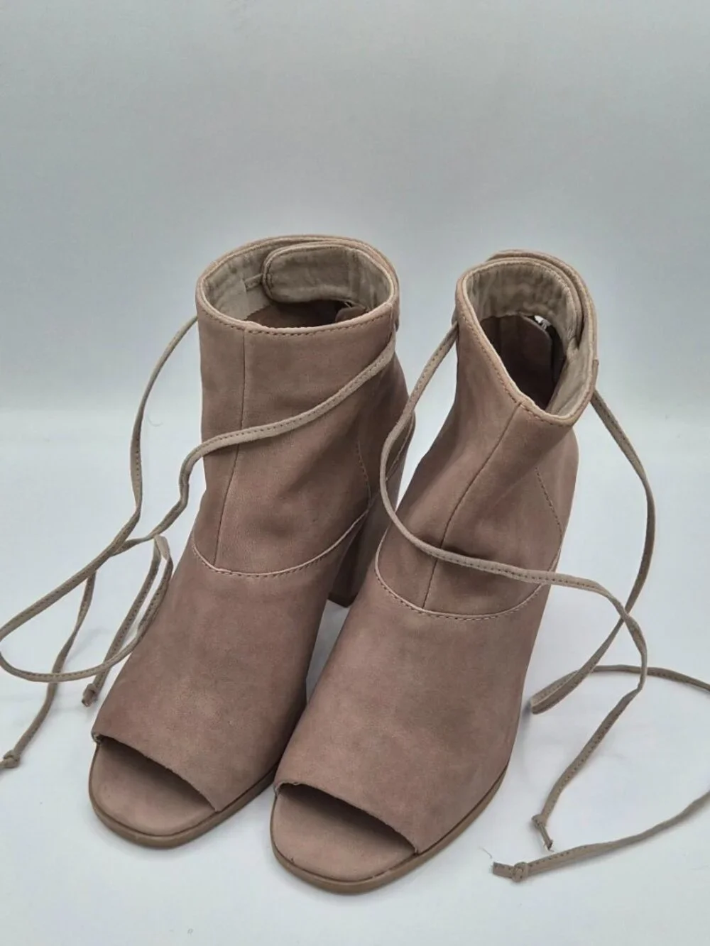 Seychelles Women Triple Threat Open Toe Booties - Taupe - Size 6